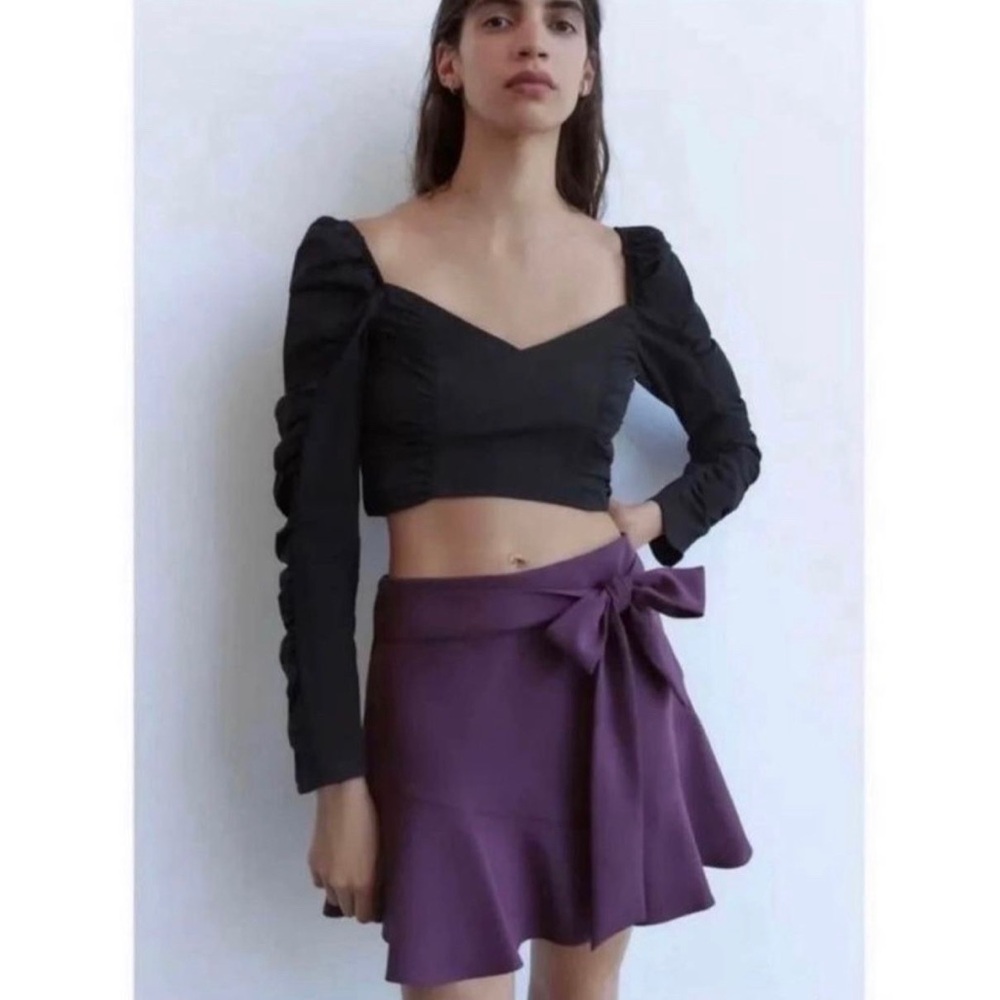 NWT Zara purple skirt, skort, built-in shorts for women, size S